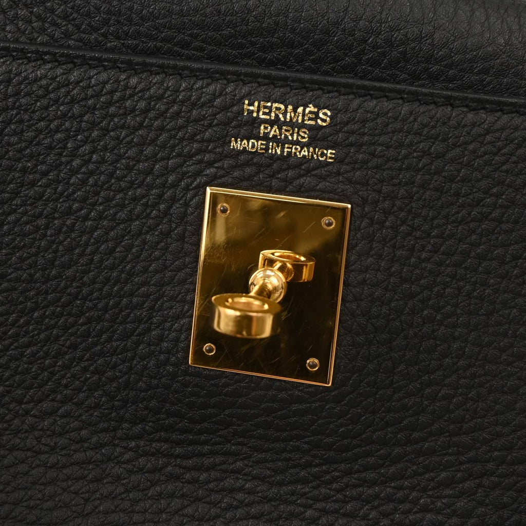 Hermes Black Togo Kelly 35 Retourne 2way Shoulder Handbag