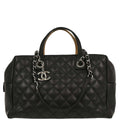 Chanel 2016-2017 Black Beige Calfskin Featherweight Bowling Bag