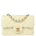 Chanel White Caviar Single Flap Shoulder Bag