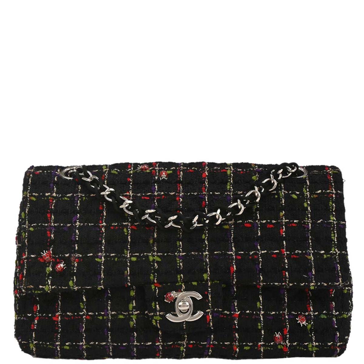 Chanel 2010-2011 Black Tweed Ladybug Shoulder Bag