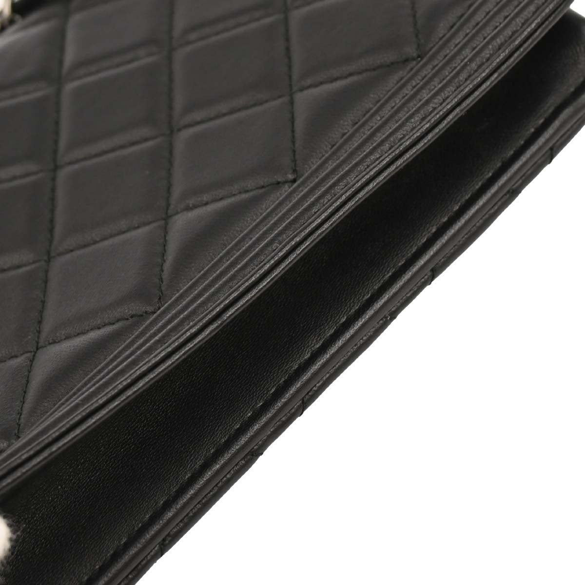Boy Chanel 2014-2015 Black Lambskin Small WOC Wallet On Chain