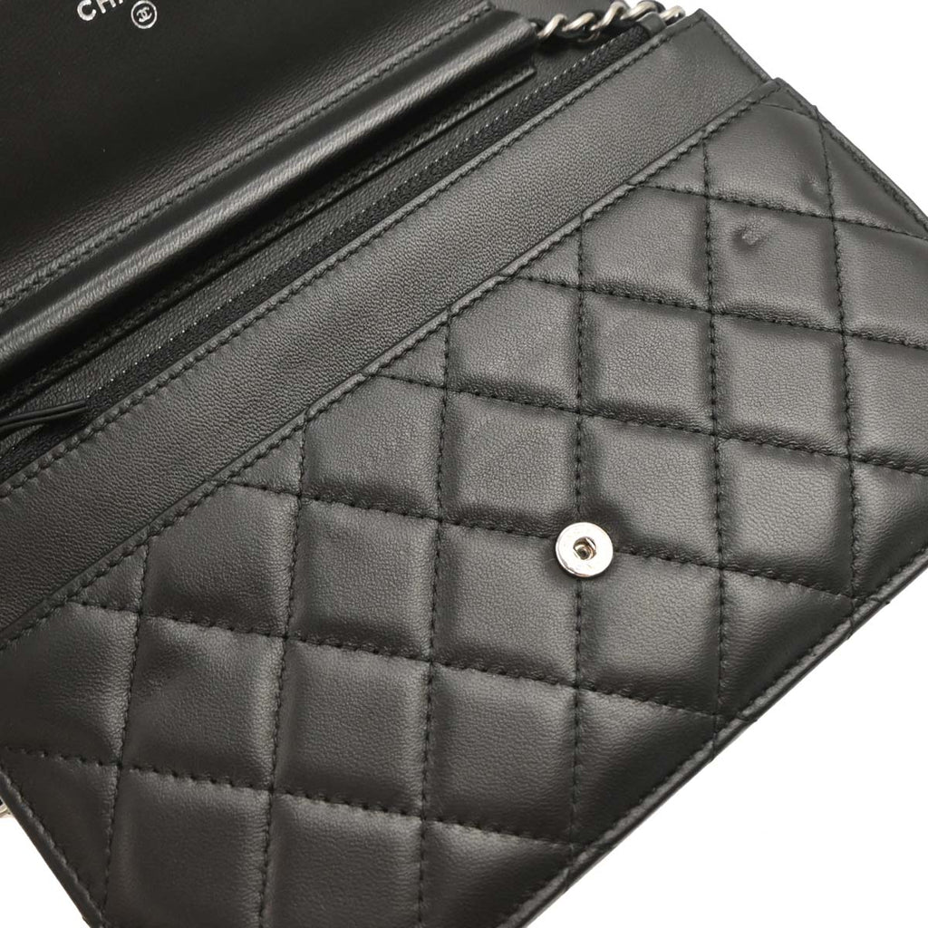 Boy Chanel 2014-2015 Black Lambskin Small WOC Wallet On Chain