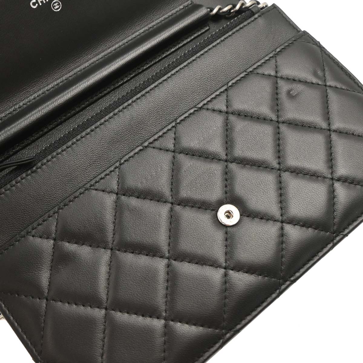 Boy Chanel 2014-2015 Black Lambskin Small WOC Wallet On Chain