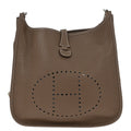 Hermes Etoupe Taurillon Clemence Evelyne 3 29 PM Shoulder Bag