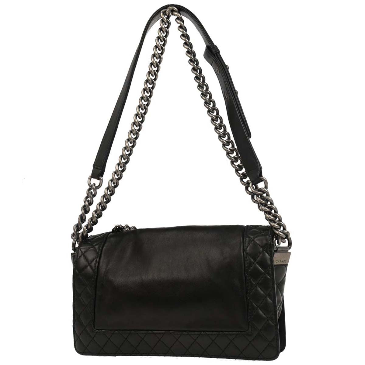 Boy Reverso Chanel 2013-2014 Black Lambskin Medium Shoulder Bag