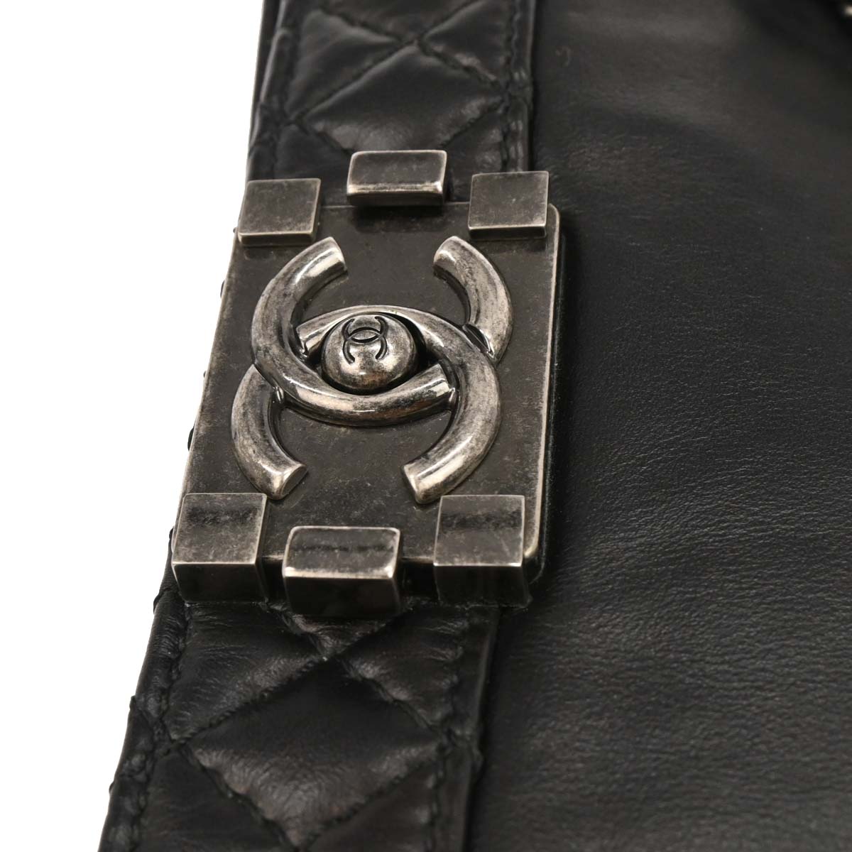 Boy Reverso Chanel 2013-2014 Black Lambskin Medium Shoulder Bag
