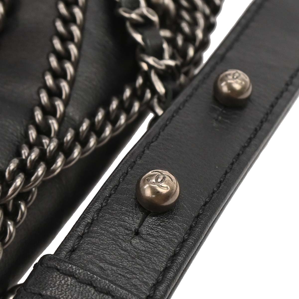 Boy Reverso Chanel 2013-2014 Black Lambskin Medium Shoulder Bag