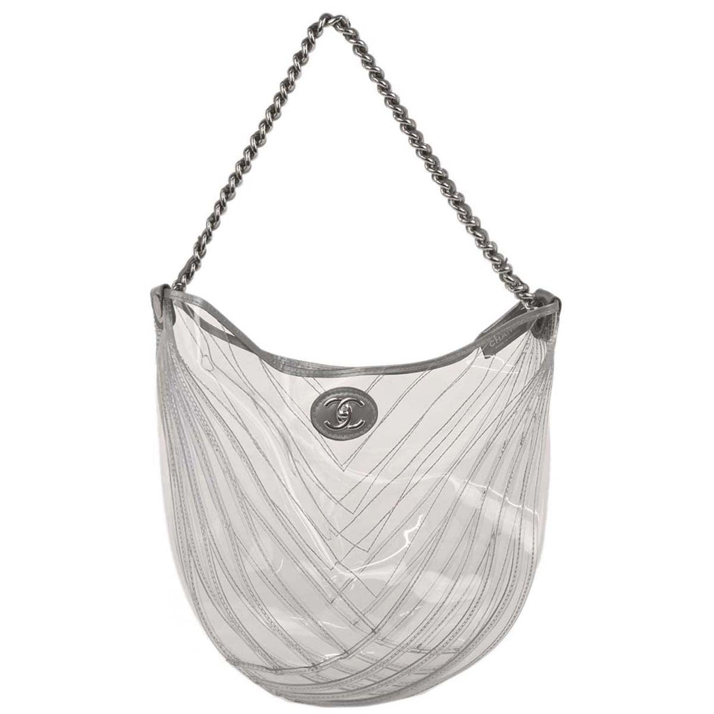 Chanel 2018 Clear PVC Chevron Tote Handbag