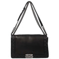 Boy Chanel 2013-2014 Black Calfskin New Medium Shoulder Bag