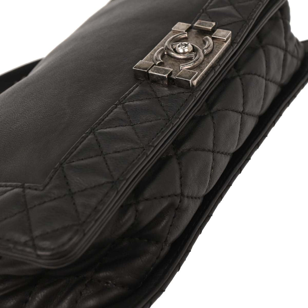 Boy Chanel 2013-2014 Black Calfskin New Medium Shoulder Bag