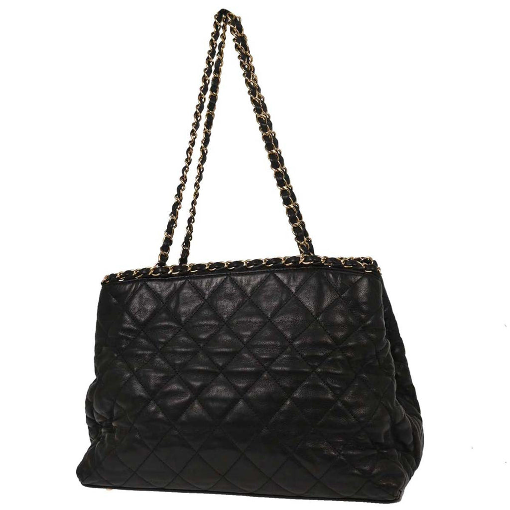 Chanel Black Caviar Tote Chain Me Handbag