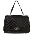 Chanel 2012 Black Lambskin Antik Boy Flap Handbag