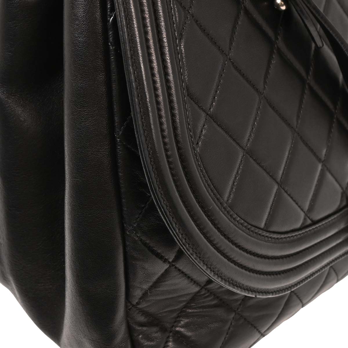 Chanel 2012 Black Lambskin Antik Boy Flap Handbag