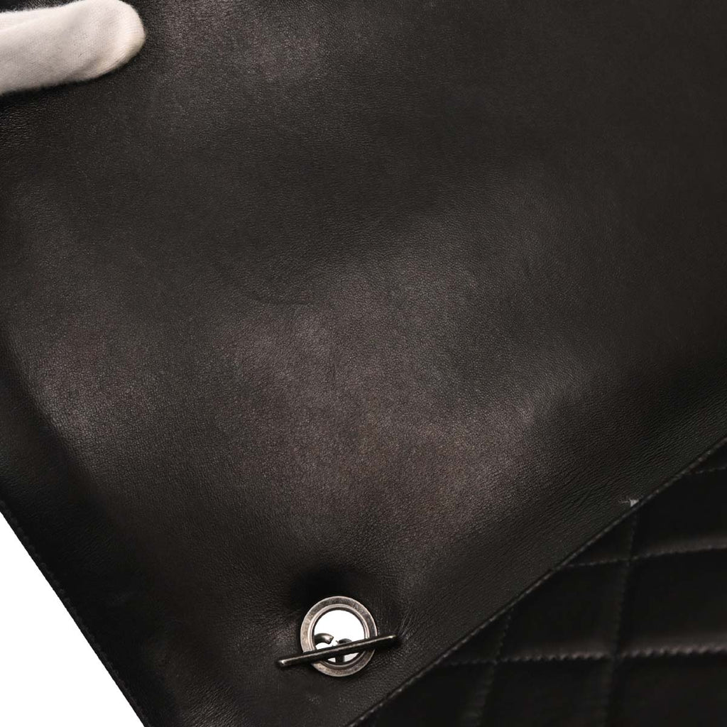Chanel 2012 Black Lambskin Antik Boy Flap Handbag