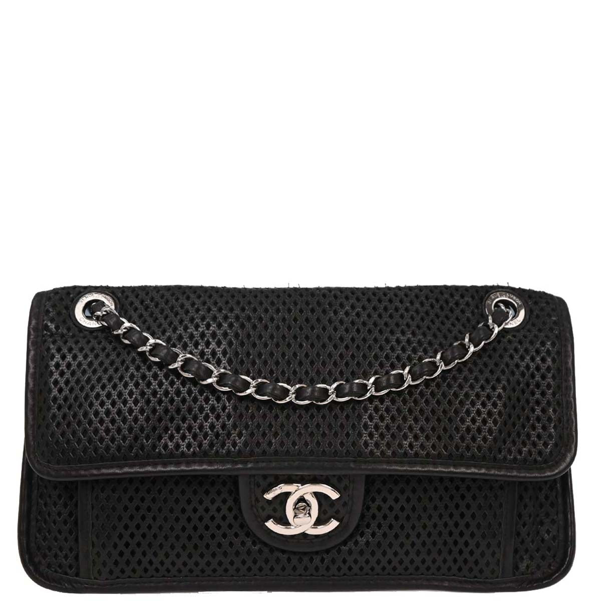 Chanel 2012-2013 Black Perforated Calfskin Up in the Air Shoulder Bag