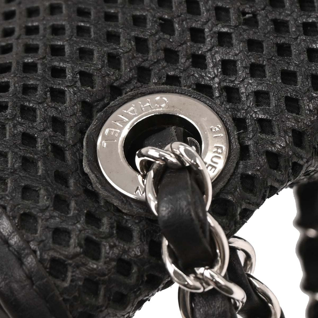 Chanel 2012-2013 Black Perforated Calfskin Up in the Air Shoulder Bag
