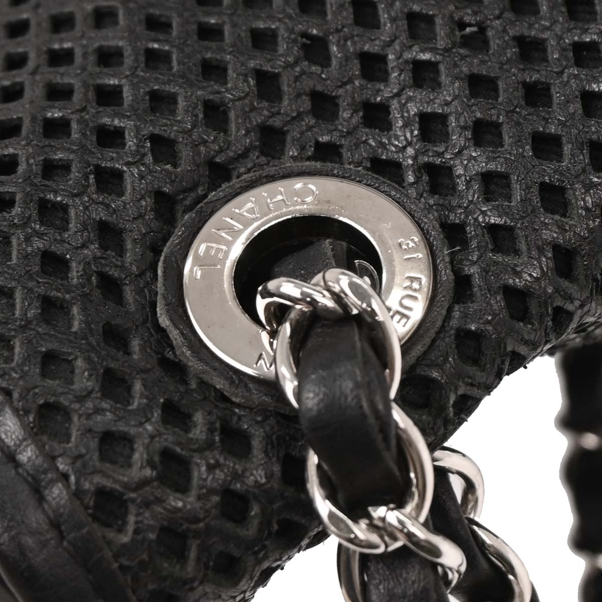 Chanel 2012-2013 Black Perforated Calfskin Up in the Air Shoulder Bag