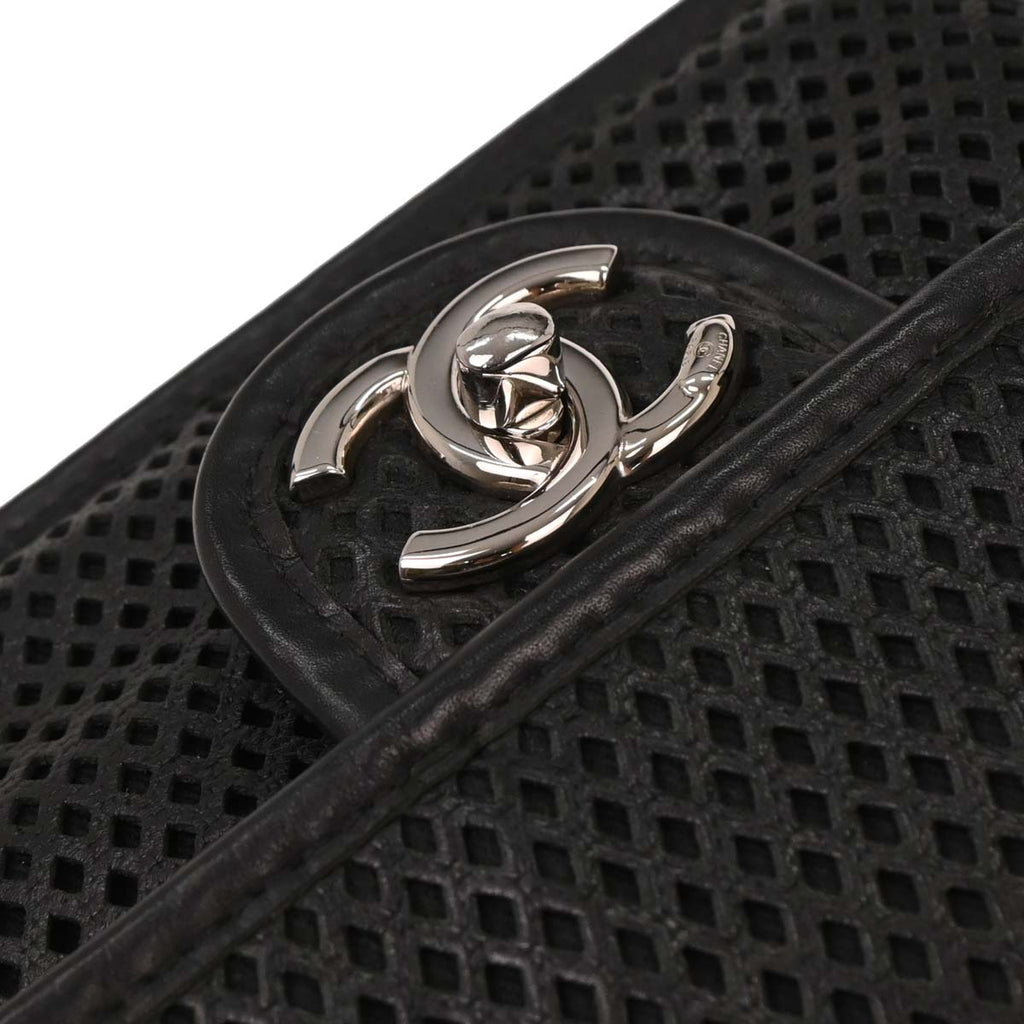 Chanel 2012-2013 Black Perforated Calfskin Up in the Air Shoulder Bag