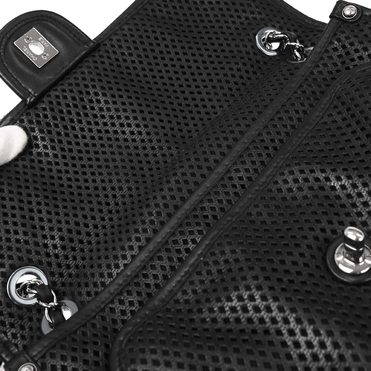 Chanel 2012-2013 Black Perforated Calfskin Up in the Air Shoulder Bag