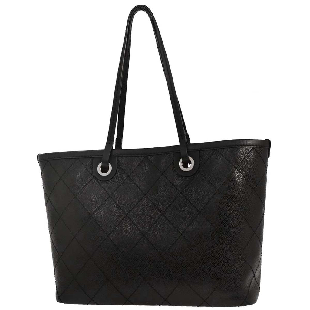 Chanel 2014-2015 Black Caviar Shopping Fever Tote Handbag