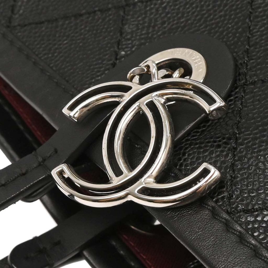 Chanel 2014-2015 Black Caviar Shopping Fever Tote Handbag