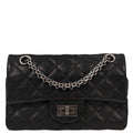 Chanel Black Caviar 2.55 Double Flap Shoulder Bag