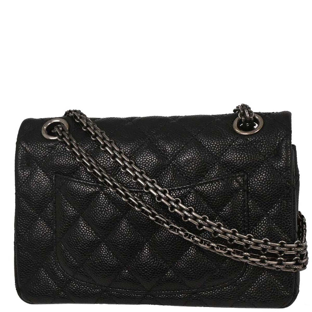 Chanel Black Caviar 2.55 Double Flap Shoulder Bag