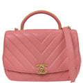 Chanel 2019 Pink Calfskin Chevron 2way Shoulder Handbag