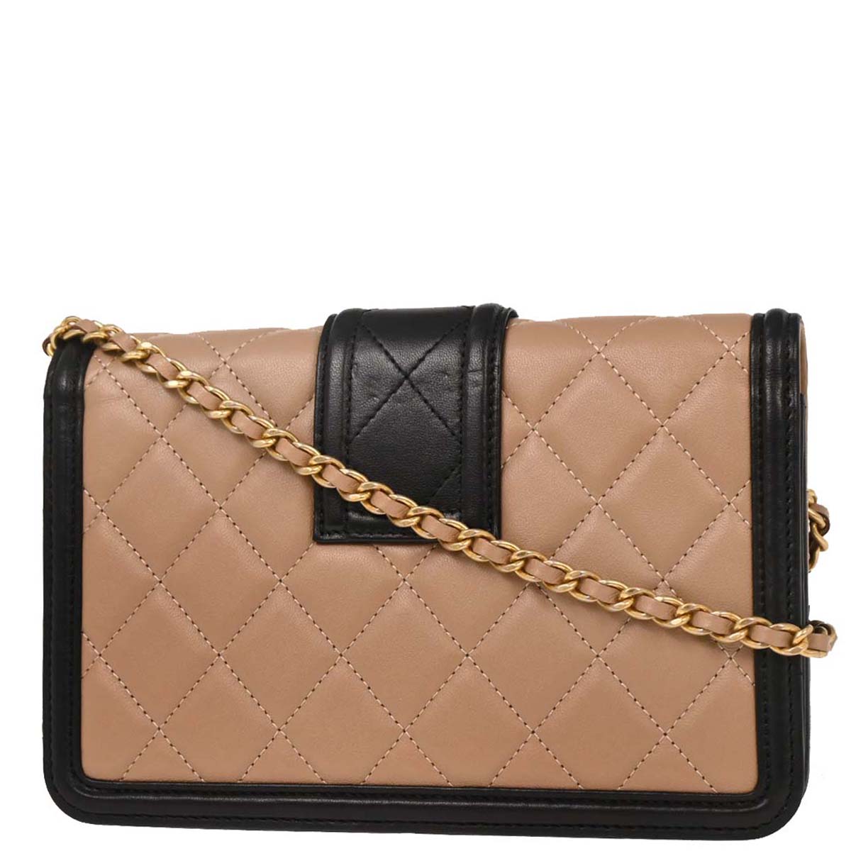 Chanel 2016-2017 Beige Lambskin Elegant CC WOC Wallet on Chain