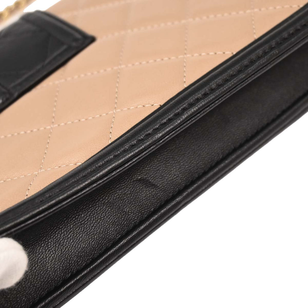 Chanel 2016-2017 Beige Lambskin Elegant CC WOC Wallet on Chain