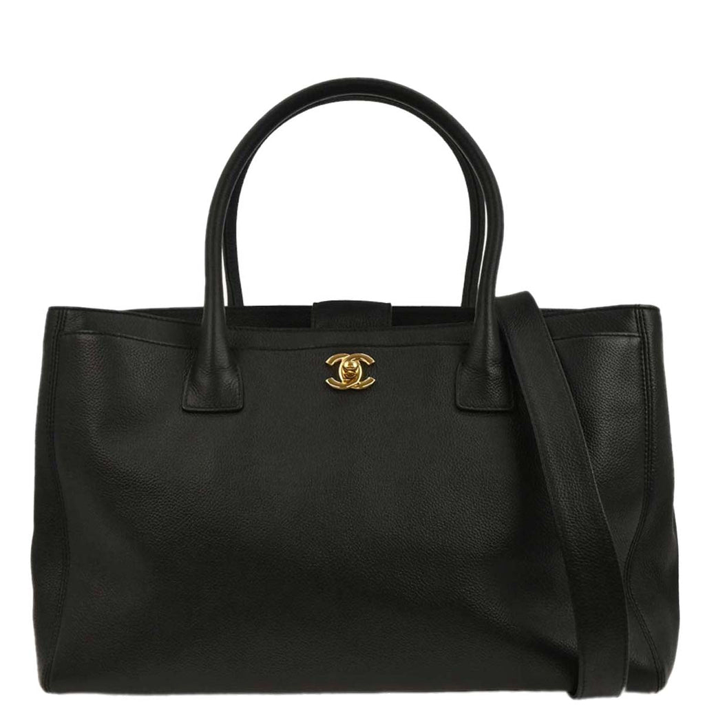 Chanel 2010-2011 Black Caviar Executive Cerf Tote Handbag