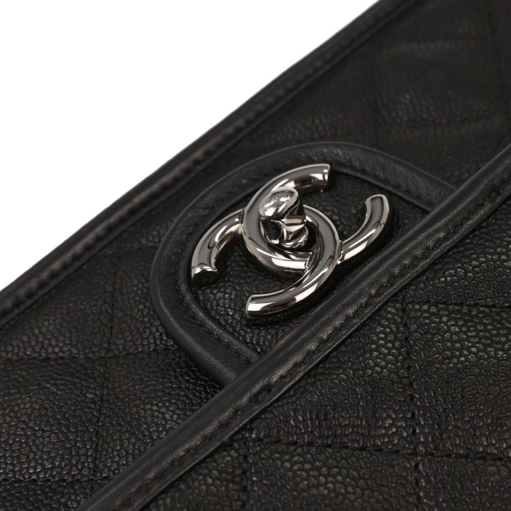Chanel 2014 Black Caviar French Riviera Shoulder Bag