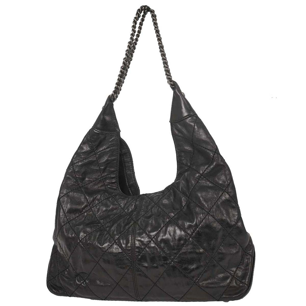 Chanel 2014-2015 Black Calfskin Hobo Handbag