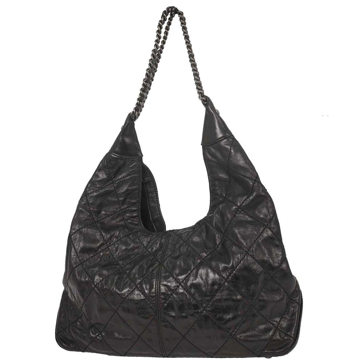 Chanel 2014-2015 Black Calfskin Hobo Handbag