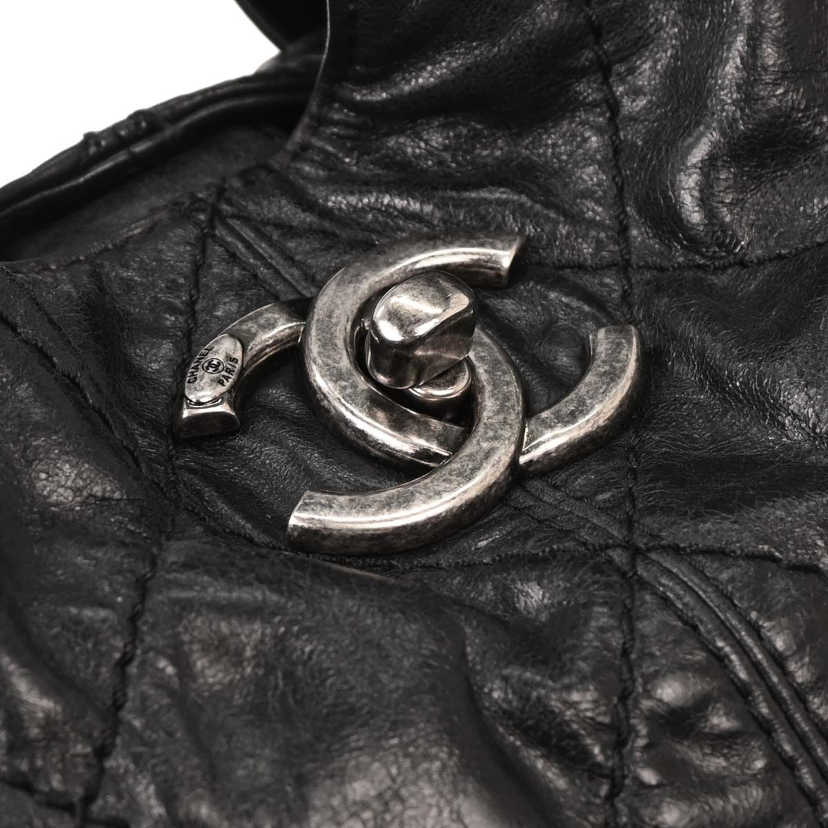 Chanel 2014-2015 Black Calfskin Hobo Handbag