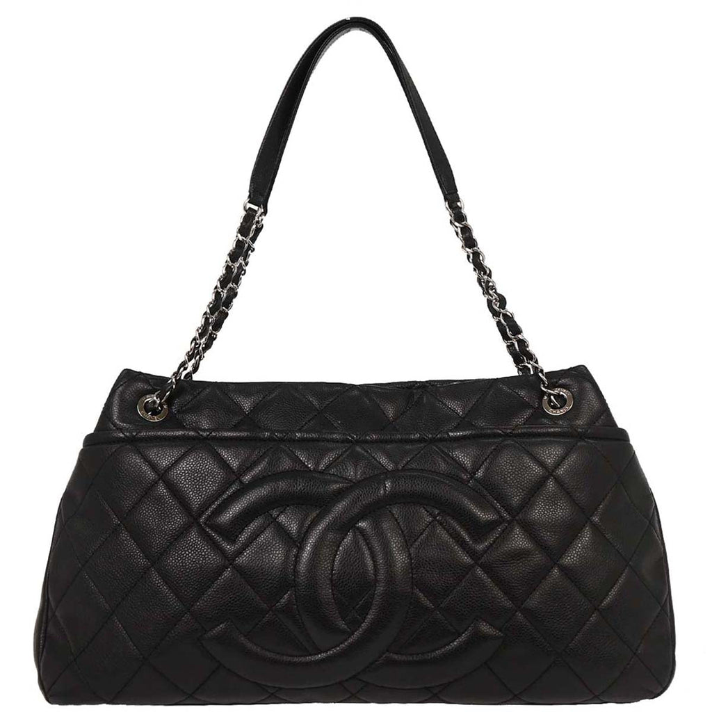 Chanel Black Caviar Tote Chain Handbag