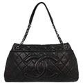 Chanel Black Caviar Tote Chain Handbag