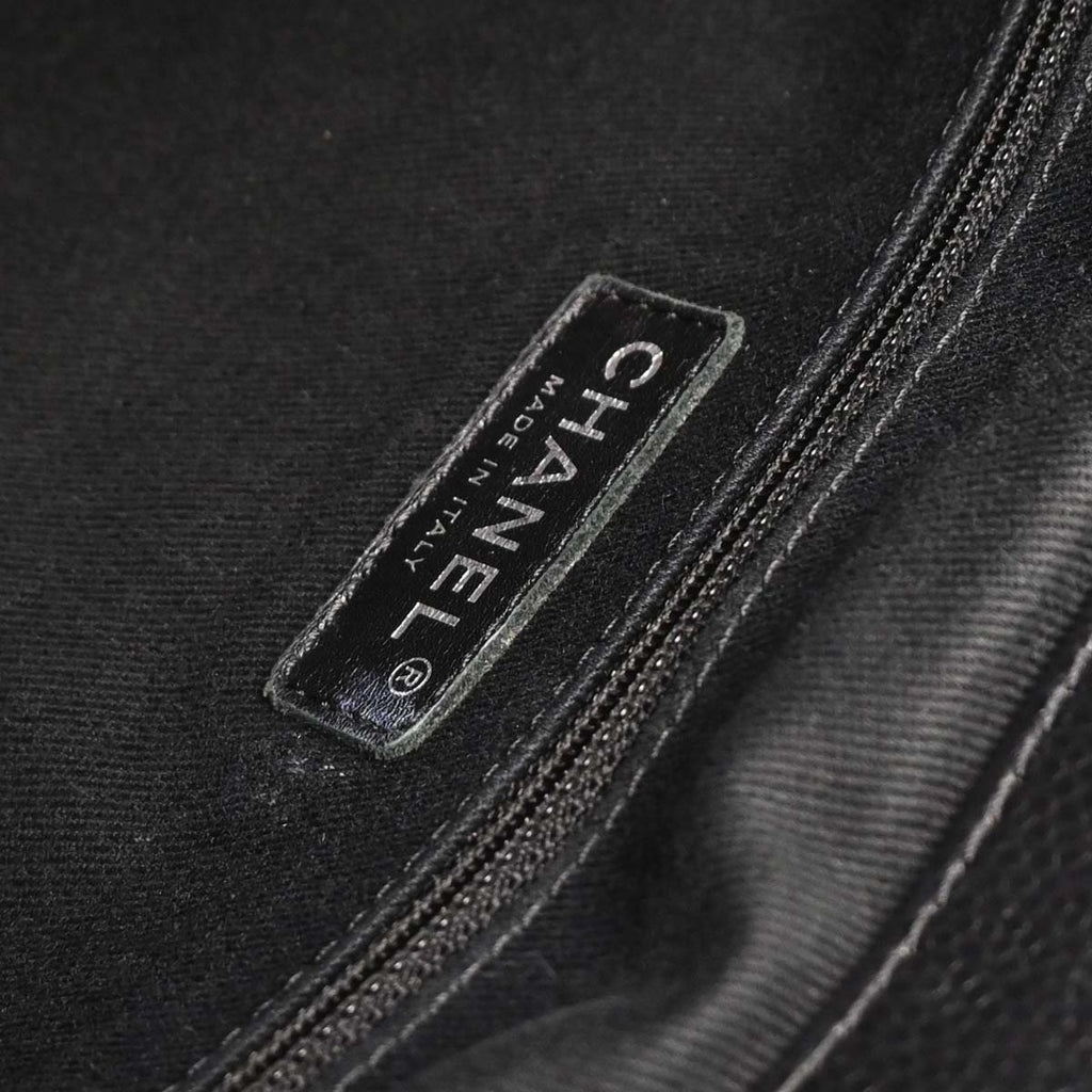 Chanel Black Caviar Tote Chain Handbag