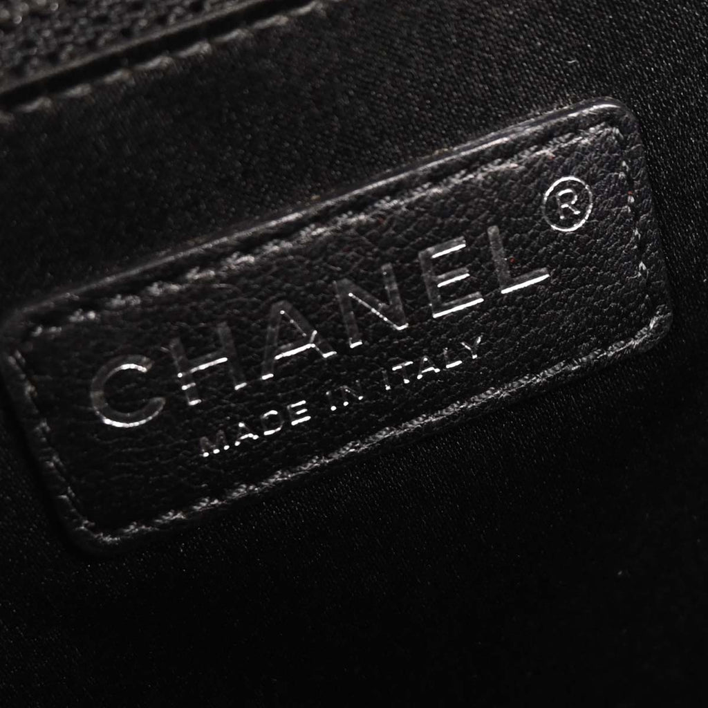 Chanel 2011 Black Caviar Grand Shopping Tote GST Chain Handbag