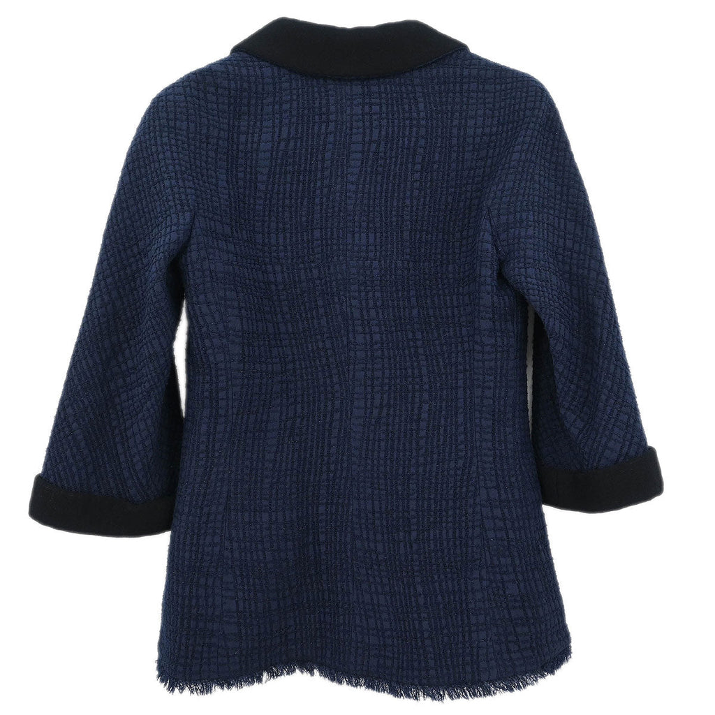 Chanel Single Breasted Jacket Navy #34