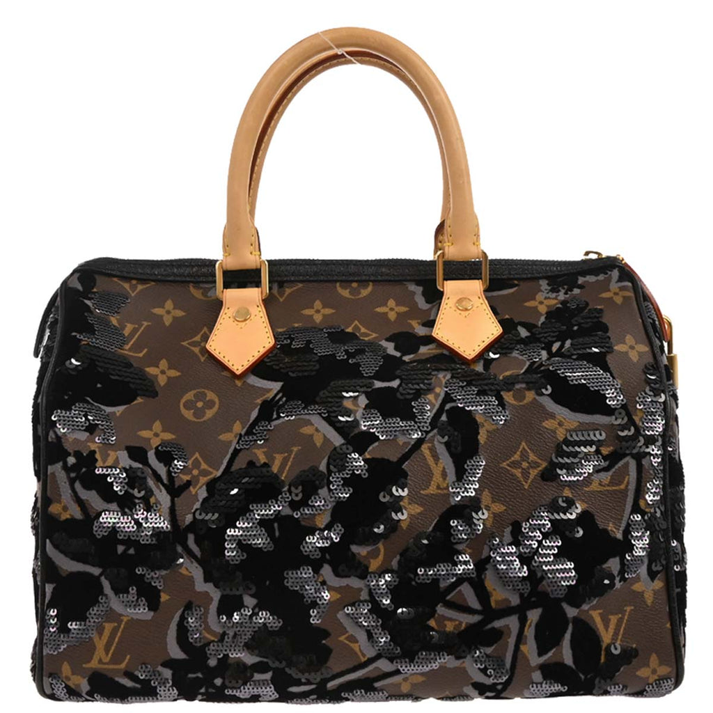 Louis Vuitton Monogram Fleur de Jais Speedy 30 Handbag M40436