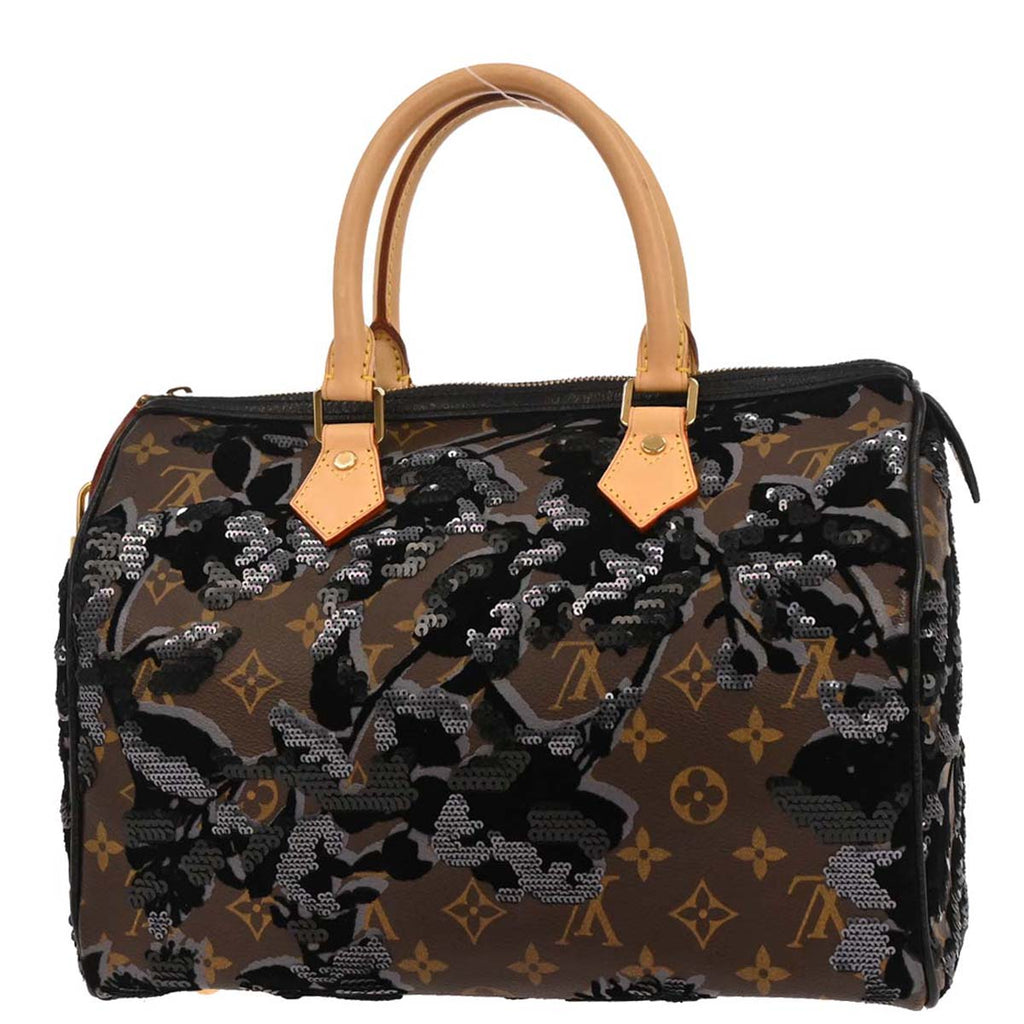 Louis Vuitton Monogram Fleur de Jais Speedy 30 Handbag M40436