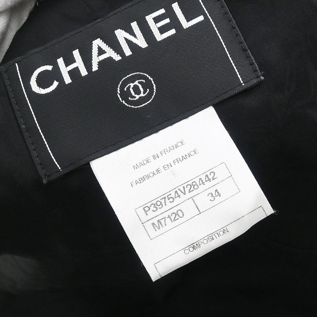 Chanel Single Breasted Collarless Jacket Black #34