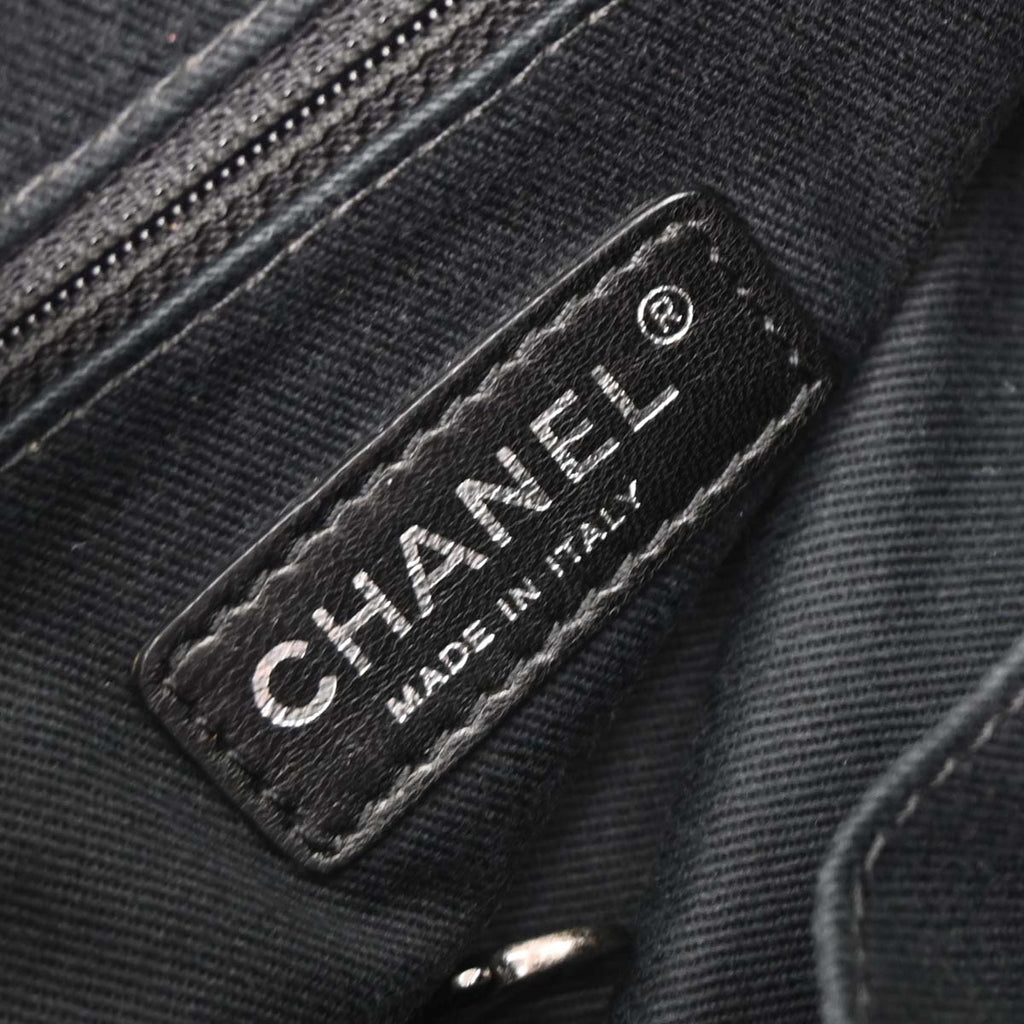 Chanel 2011 Black Iridescent Calfskin In The Mix Shopping Tote