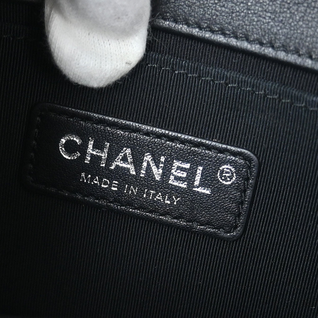 Boy Chanel 2017 Black Chevron Lambskin Small Chain Shoulder Bag