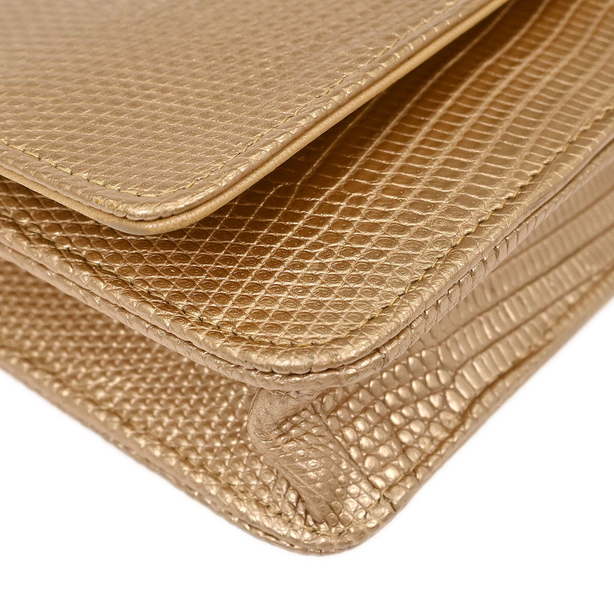 Chanel * 2019 Beige Lizard Classic WOC Wallet On Chain