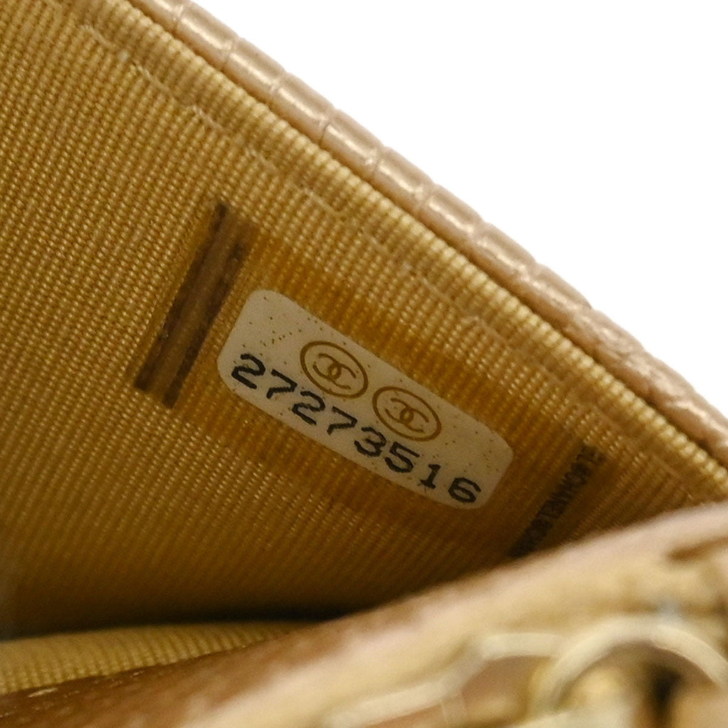 Chanel * 2019 Beige Lizard Classic WOC Wallet On Chain