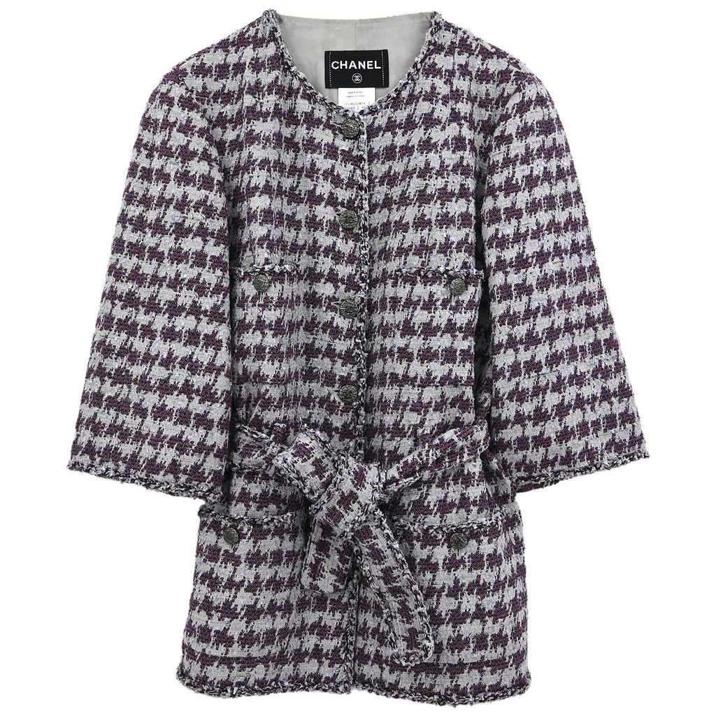 Chanel 2012 Collarless Jacket Gray #42