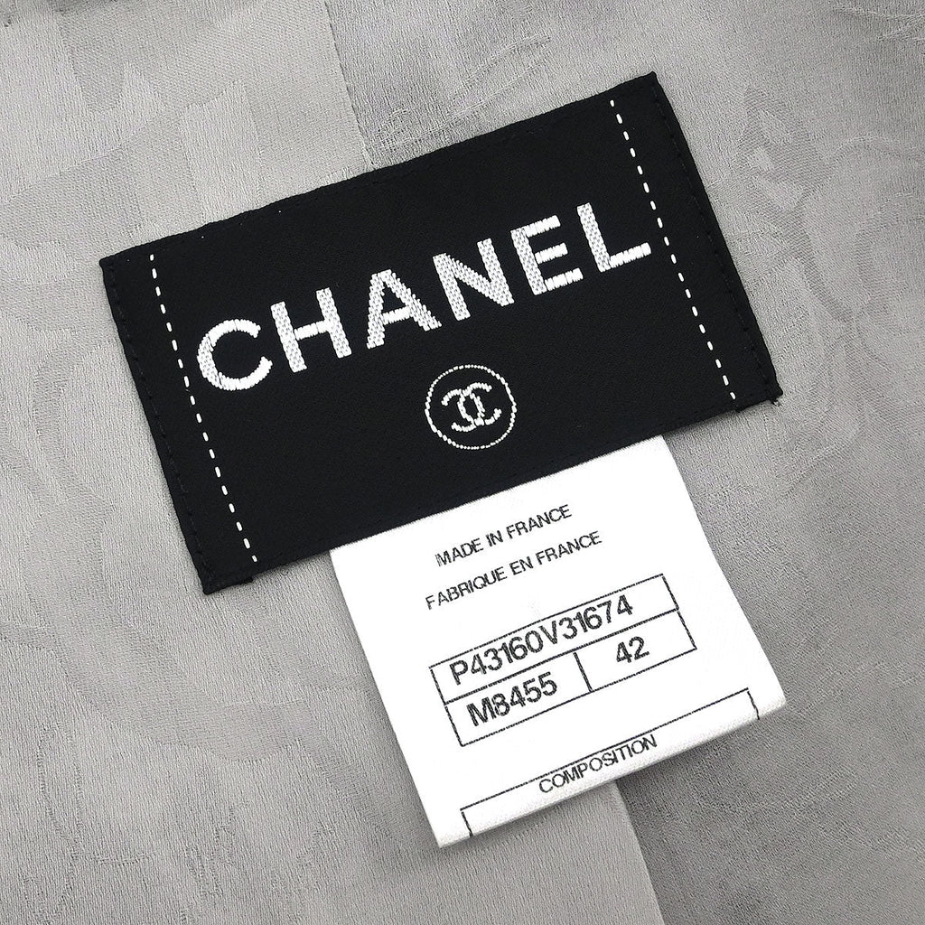 Chanel 2012 Collarless Jacket Gray #42