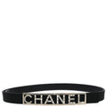 Chanel Belt Black Rhinestone Leather #80/32 B15S Small